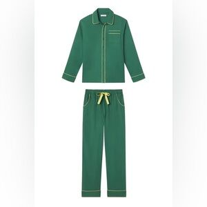 Lake Pajamas Mens Flannel Piped Pajamas Size L